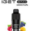 IGET BAR PLUS S3 POD ONLY – RASPBERRY GRAPE MANGO – 10.000 PUFFS import placeholder for 14234