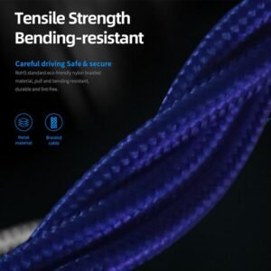 kumiho k1 3 in 1 magnetic 3a braided fast charge sync cable lightning, mirco usb, usb type c