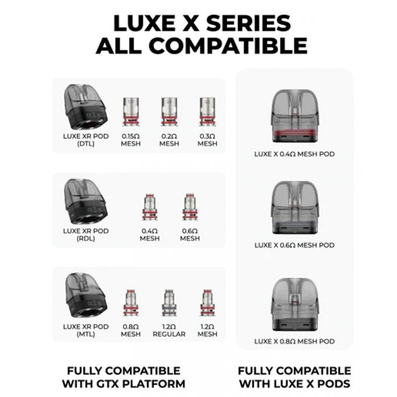 vaporesso luxe xr / luxe x / luxe xr max / luxe x pro empty pod cartridge 5ml (2pcs/pack) vaporesso luxe xr / luxe x / luxe xr max / luxe x pro empty pod cartridge 5ml (2pcs/pack)