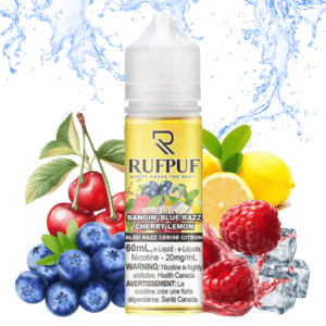 bangin' blue razz cherry lemon ice salt by rufpuf e liquid 60ml