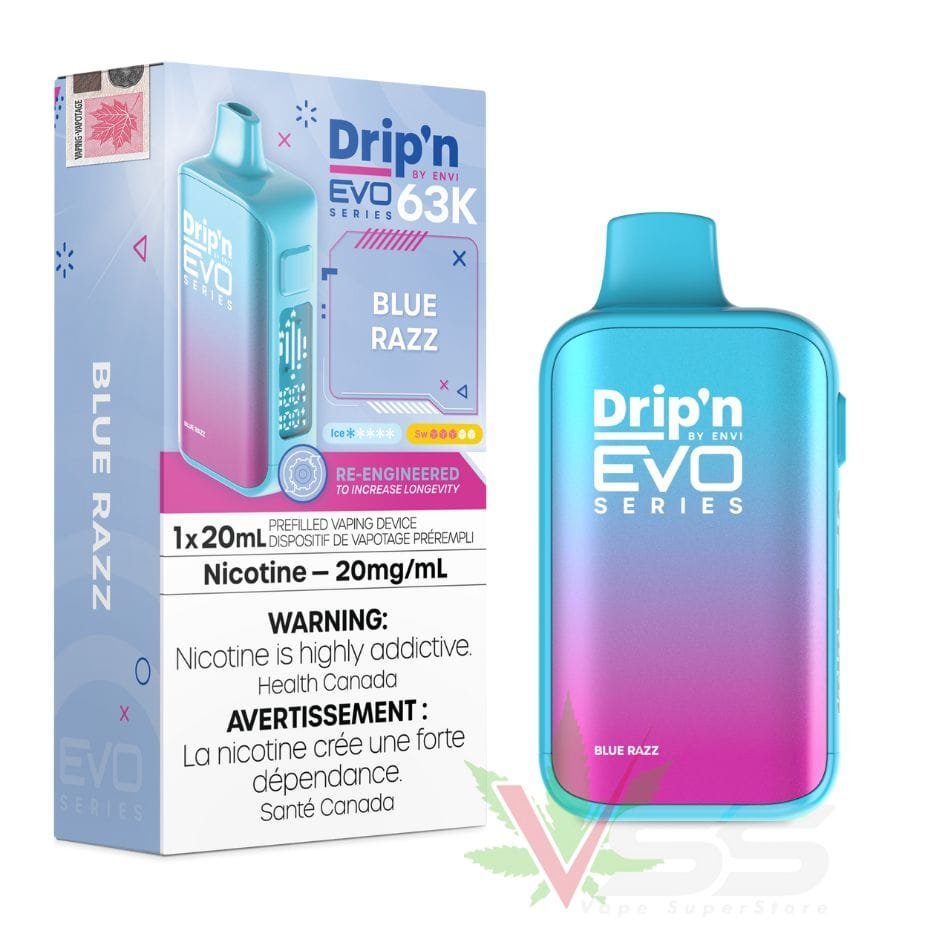 drip'n by envi evo 63k disposable vape blue razz drip'n by envi evo 63k disposable vape blue razz