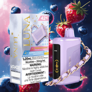 kraze luna 42k disposable vape blueberry strawberry pomegranate ice