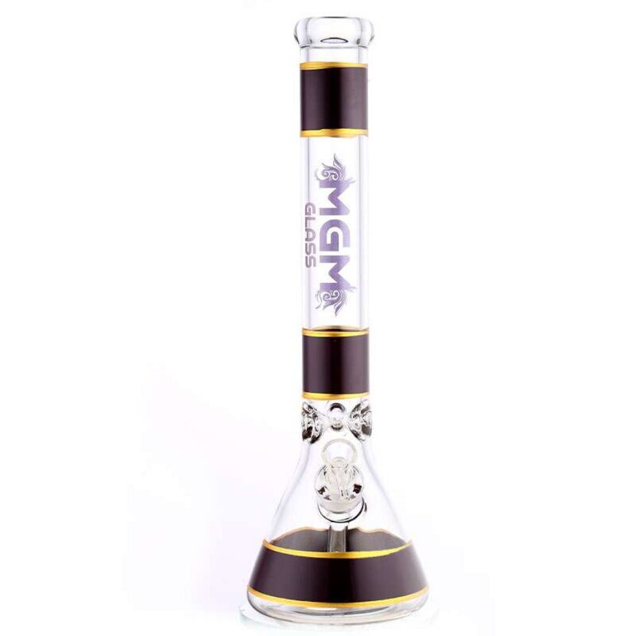 mgm glass 7mm banded logo beaker bong 18" mgm glass 7mm banded logo beaker bong 18"